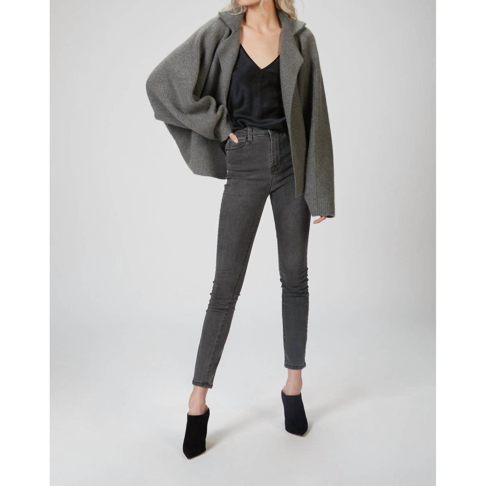 New Mandkhai Cashmere And Wool-Blend Kimono Jacket In Grey